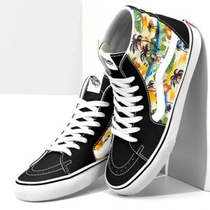 Vans Sk8-Hi (Aloha) White Black Shoes Men's Sizes 9, 9.5, 10, 10.5 NIB New
